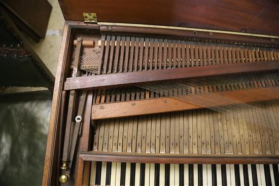 A George III inlaid mahogany small square piano, probably designed for a child, W.104cm, D.48cm, H.76cm